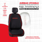 Kırmızı Biyeli Kırmızı Honda Nakışlı Oto Minderi - Görsel 2