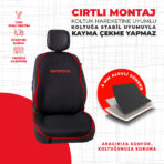 Kırmızı Biyeli Kırmızı Honda Nakışlı Oto Minderi - Görsel 4