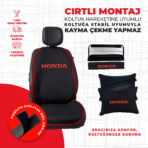 Kırmızı Biyeli Kırmızı Honda Nakışlı Oto Minder Seti - Görsel 3