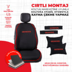 Kırmızı Biyeli Kırmızı Honda Nakışlı Oto Minder Seti - Görsel 4