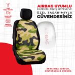 Dijital Baskılı Yeşil Kamuflaj Desen Oto Minderi - Görsel 2