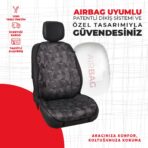 Füme Cam Kırığı Jakar Dokuma Oto Minderi - Görsel 2