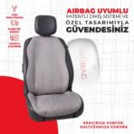 Gri Süet Oto Minderi - Görsel 2
