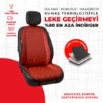 Kırmızı Dört Çizgili Jakar Dokuma Oto Minderi - Görsel 4