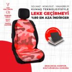 Dijital Baskılı Kırmızı Kamuflaj Desen Oto Minderi - Görsel 4