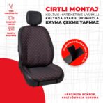 Kırmızı Kapitone Siyah Jakar Dokuma Oto Minderi - Görsel 3