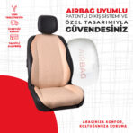 Krem Balpeteği Jakar Dokuma Oto Minderi - Görsel 2