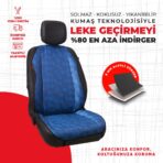 Mavi Dört Çizgili Jakar Dokuma Oto Minderi - Görsel 4