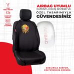 Osmanlı Devlet Arması Gold Nakışlı Oto Minderi - Görsel 2