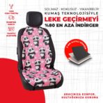 Dijital Baskılı Pembe Panda Desen Oto Minderi - Görsel 4