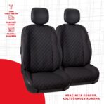 Siyah Kapitone Siyah Jakar Dokuma Oto Minderi
