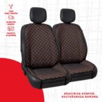 Turuncu Kapitone Siyah Jakar Dokuma Oto Minderi