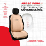 Togg Nakışlı Krem Minder - Görsel 2