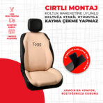 Togg Nakışlı Krem Minder - Görsel 3