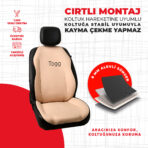 Togg Nakışlı Krem Minder - Görsel 4